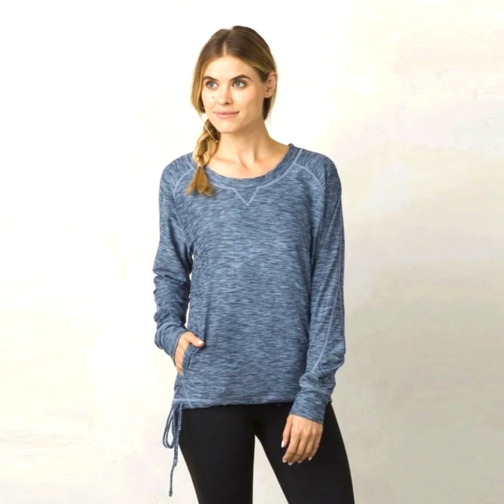 Prana Women Philipa Long Sleeve Crewneck Tumbhole Athletic Top XL